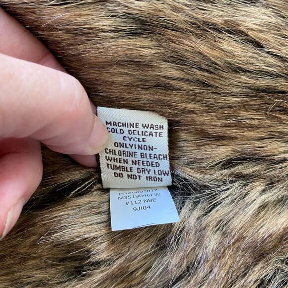 Penny Lane Faux Suede & Fur Vest SZ S Sleeveless Brown & Tan Y2K Retro Boho 90s - Picture 7 of 8